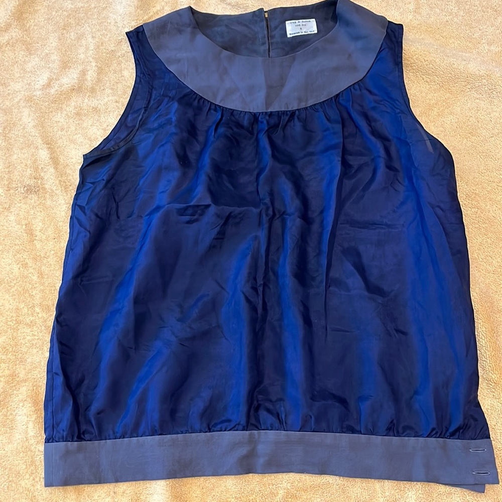 Silk rag and bone blouse tank, size 8 blue gray